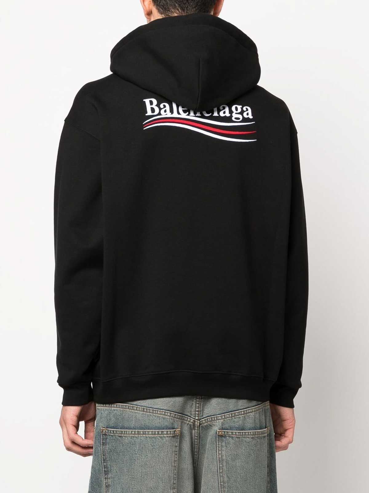 Shop Balenciaga Medium Fit Hoodie In Black