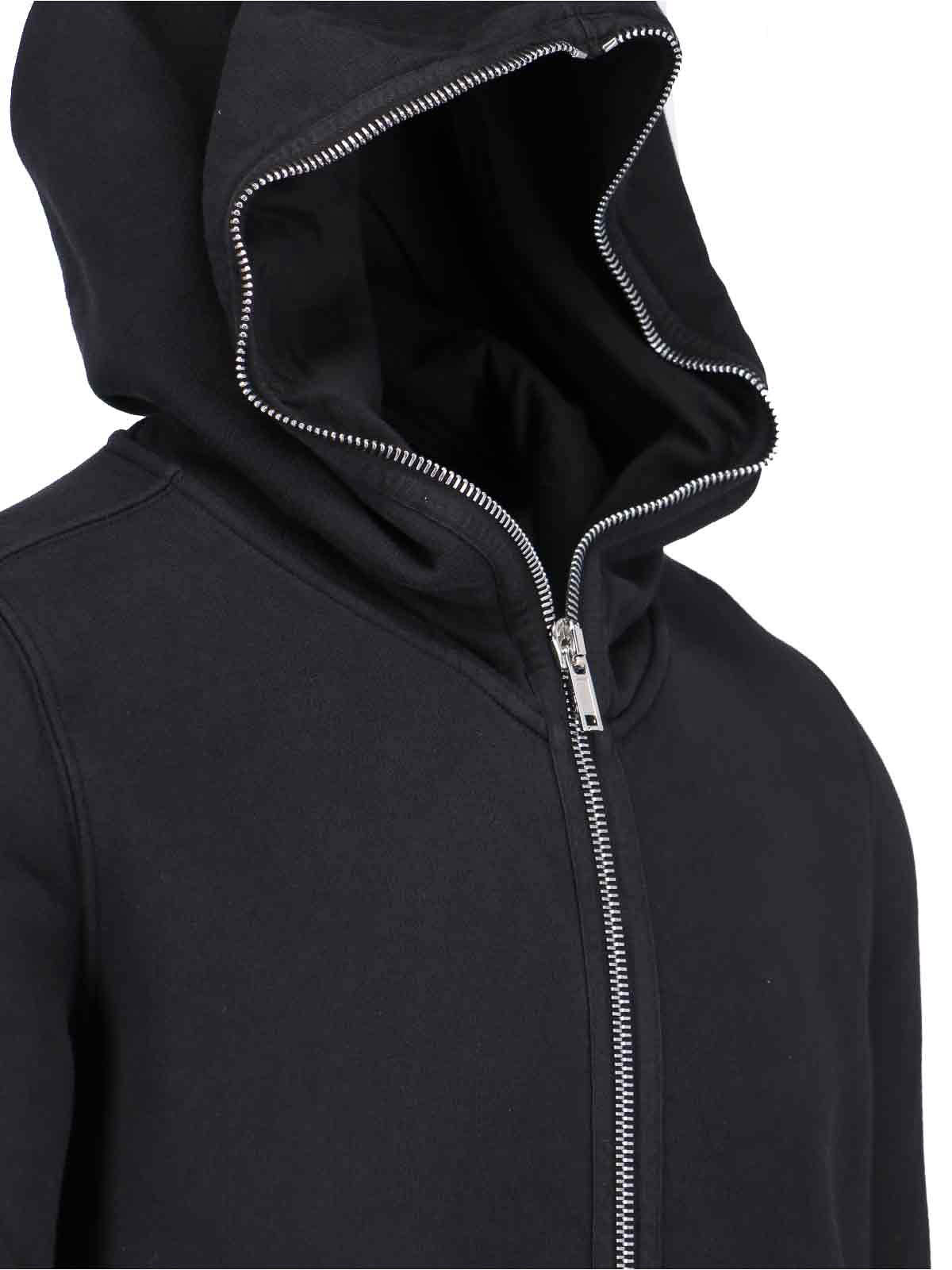 Shop Rick Owens Felpa Zip In Black