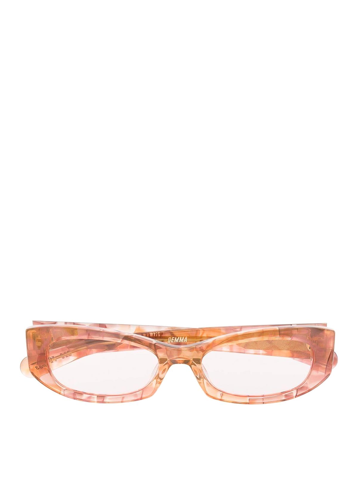 Flatlist Rose Pink Square-frame Glasses In Brown