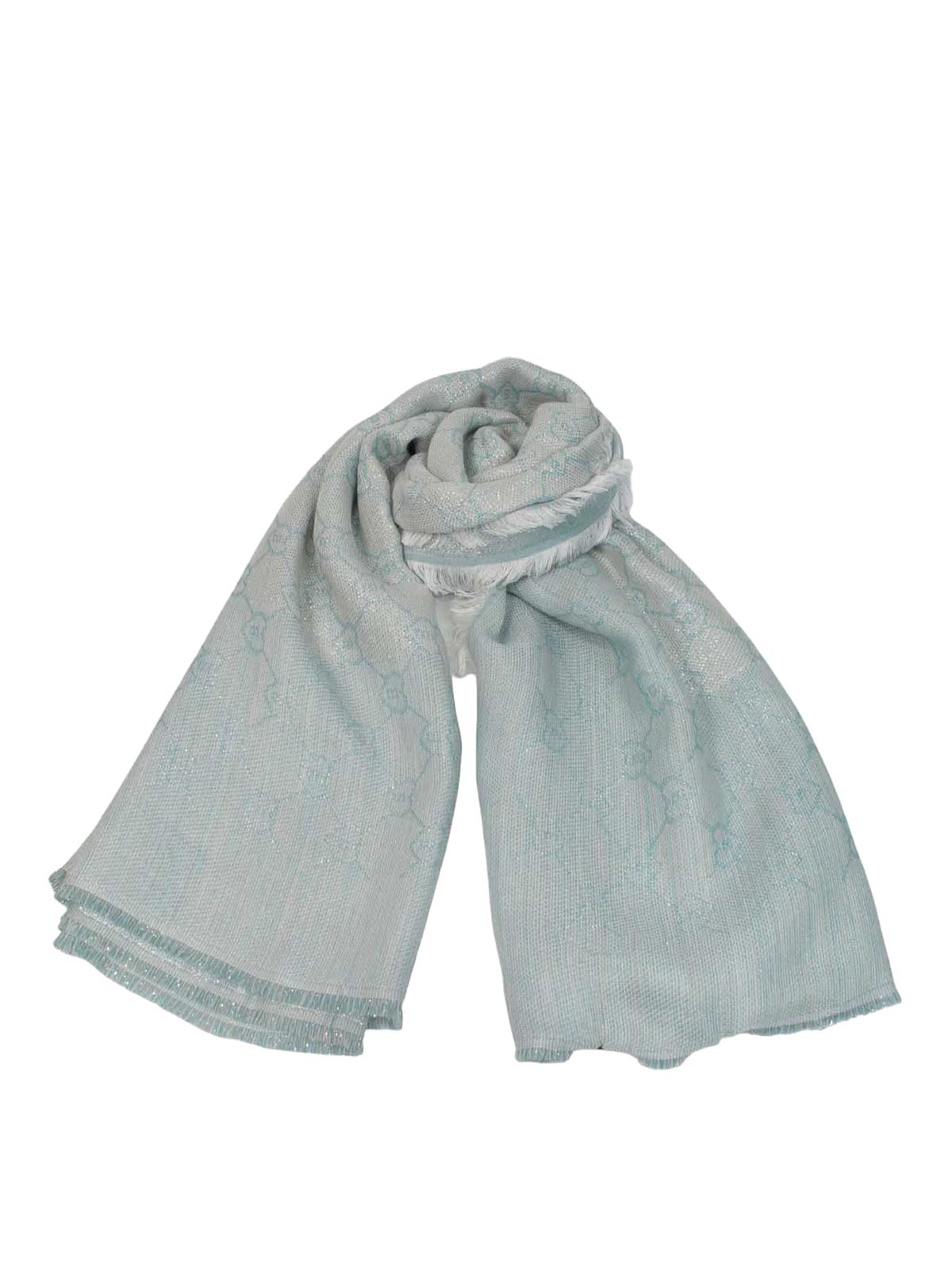 Blugirl Logo Jaquard Foular Scarf In Light Grey