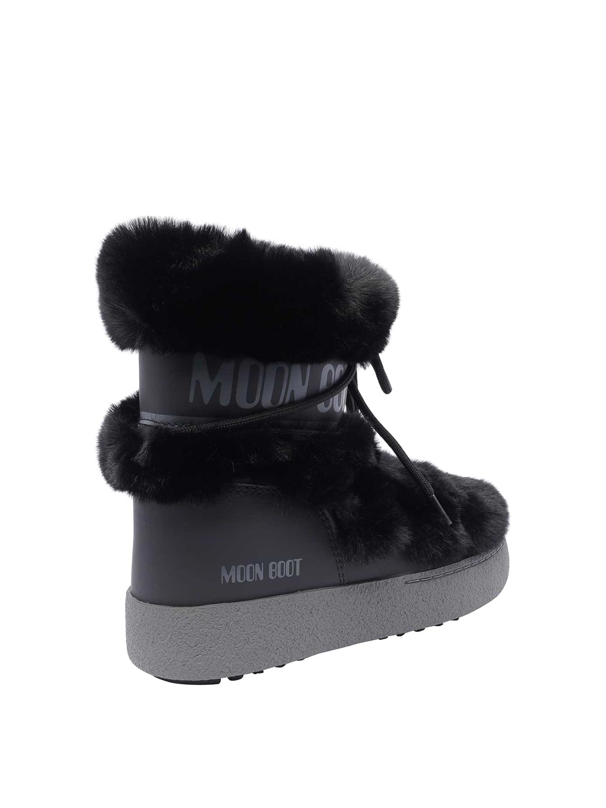 Moon Boot Ltrack Tube Faux Fur Booties In Black