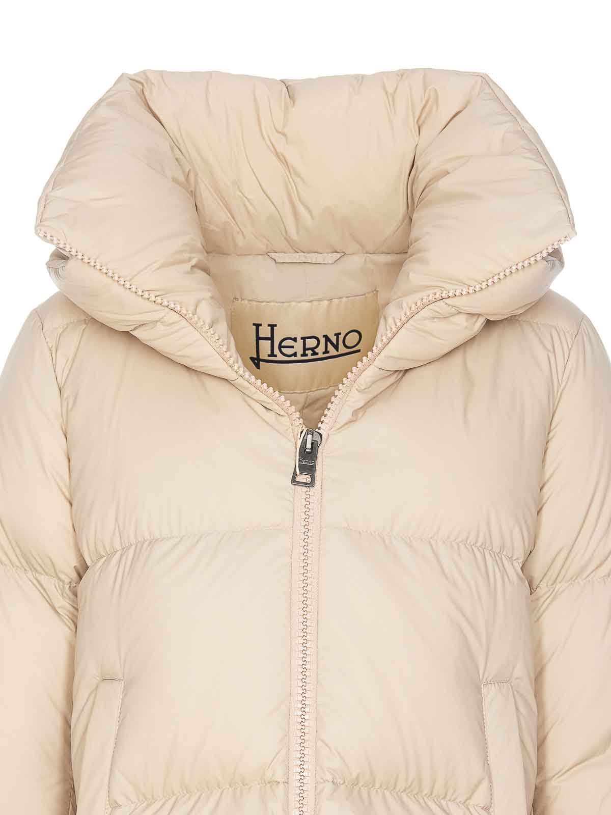 Herno Beige Down Jacket In Brown