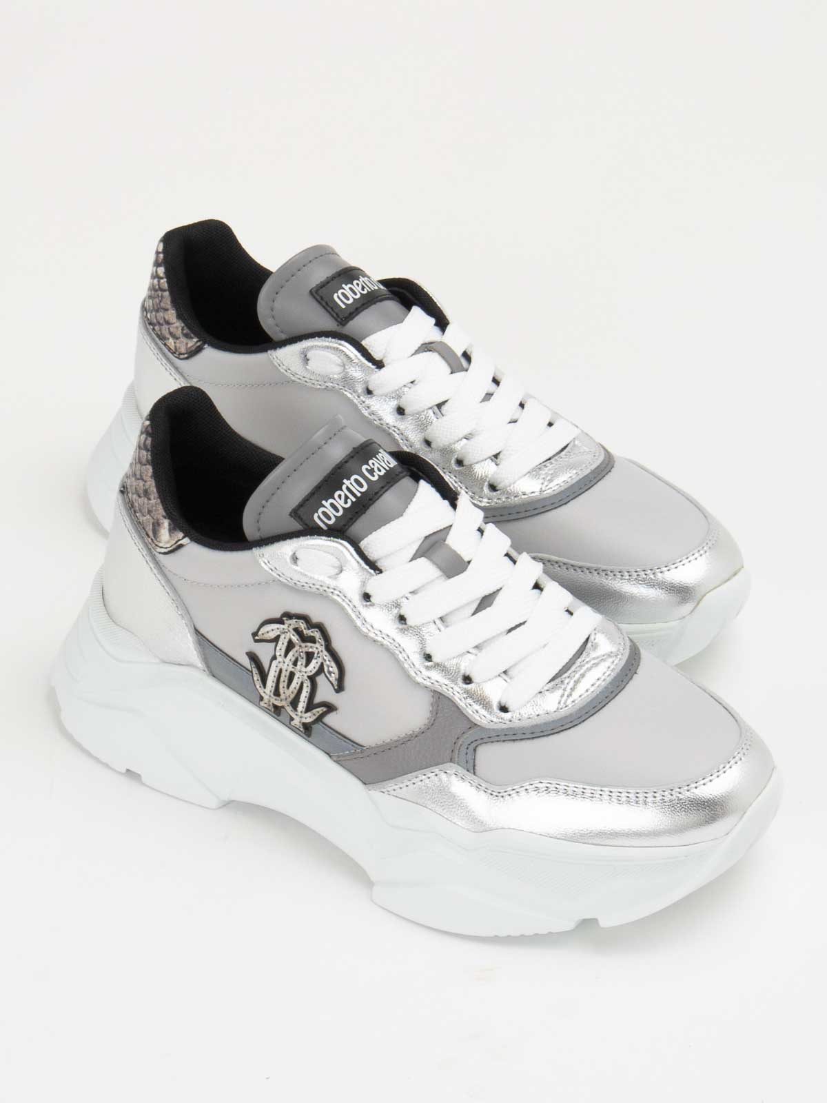 Roberto Cavalli Sneakers Silver Women 25627B Thebs