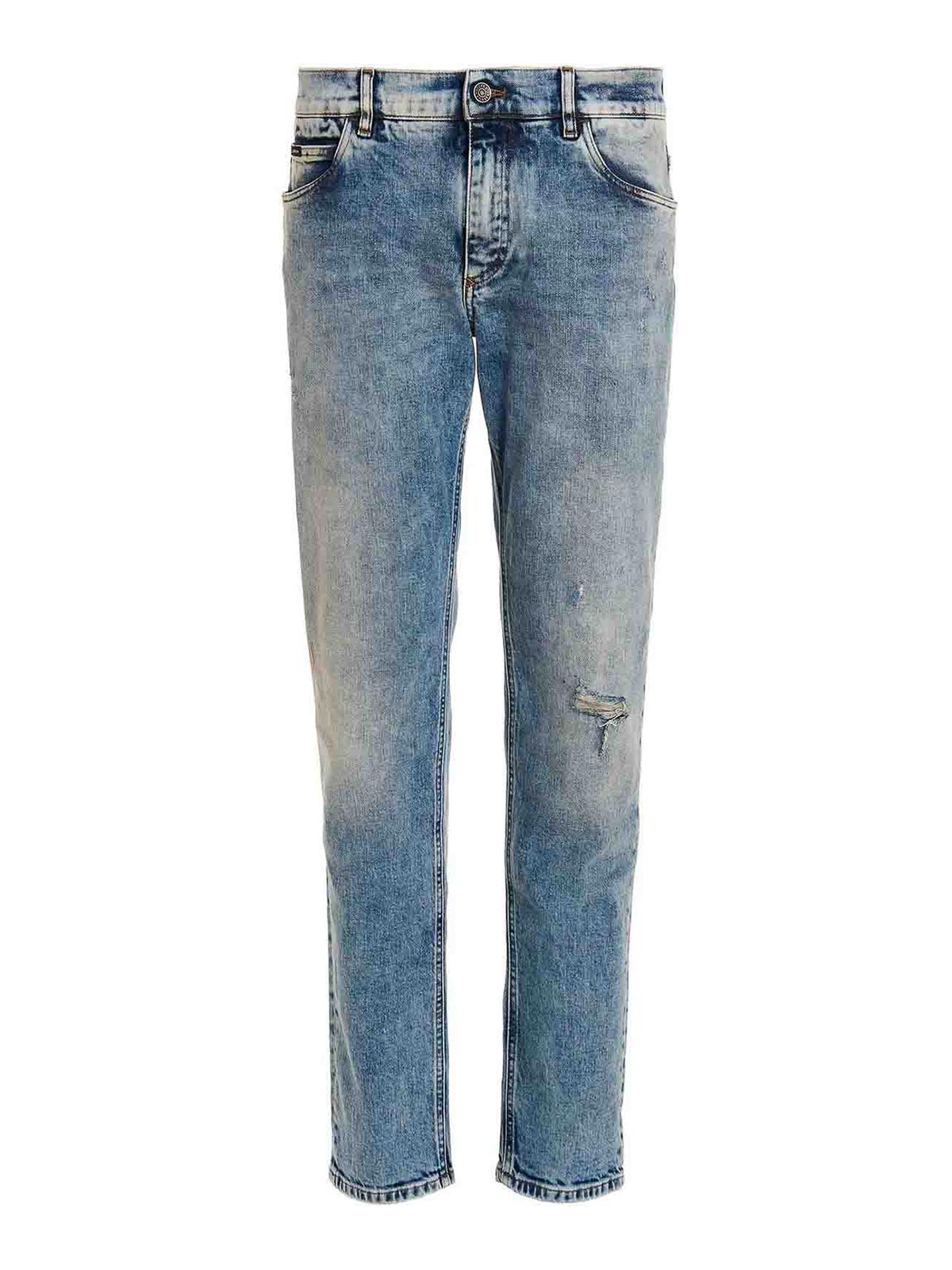 Dolce & Gabbana Gray Cotton Straight Leg Denim Trouser Jeans main image 1