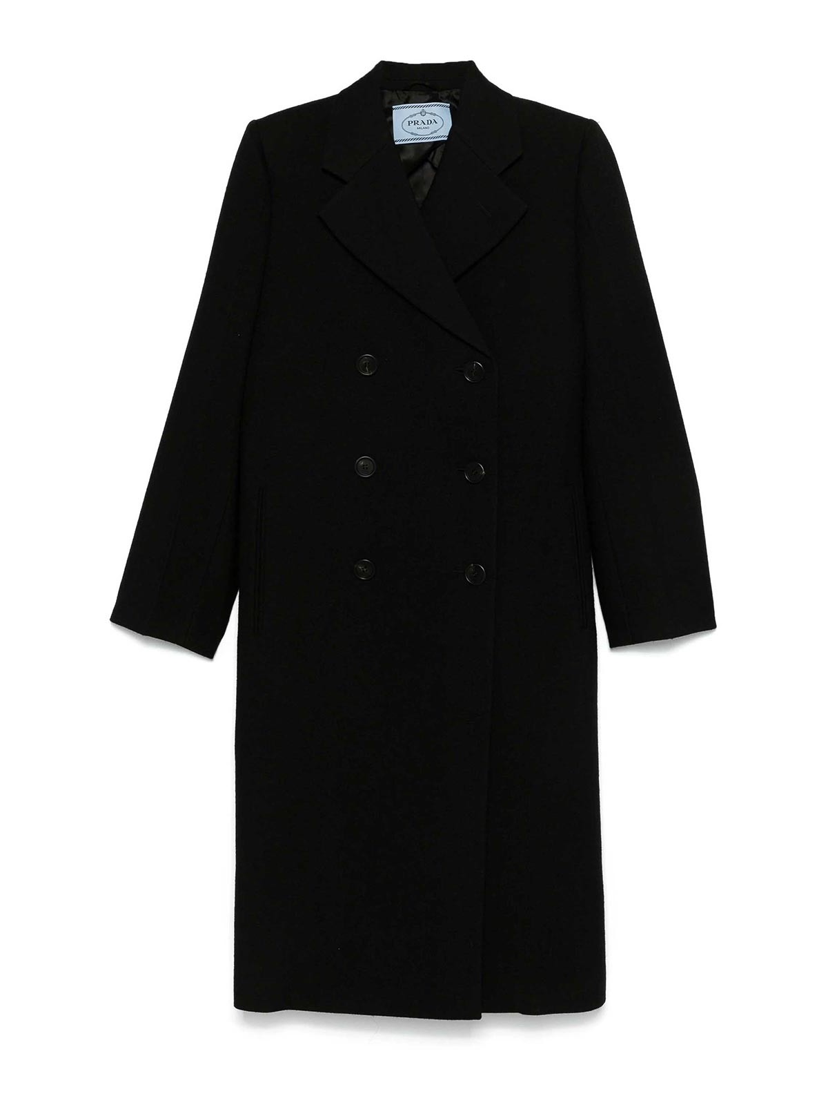 Prada Virgin Wool Coat In Black