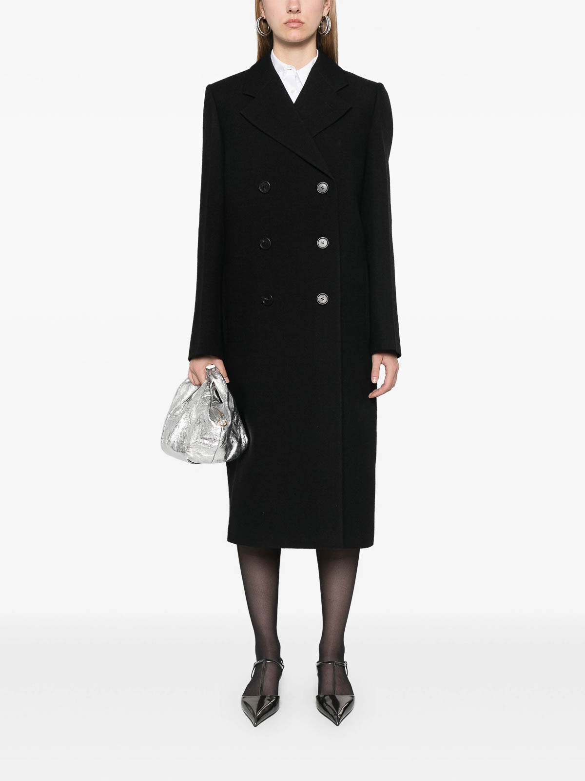 Prada Virgin Wool Coat In Black