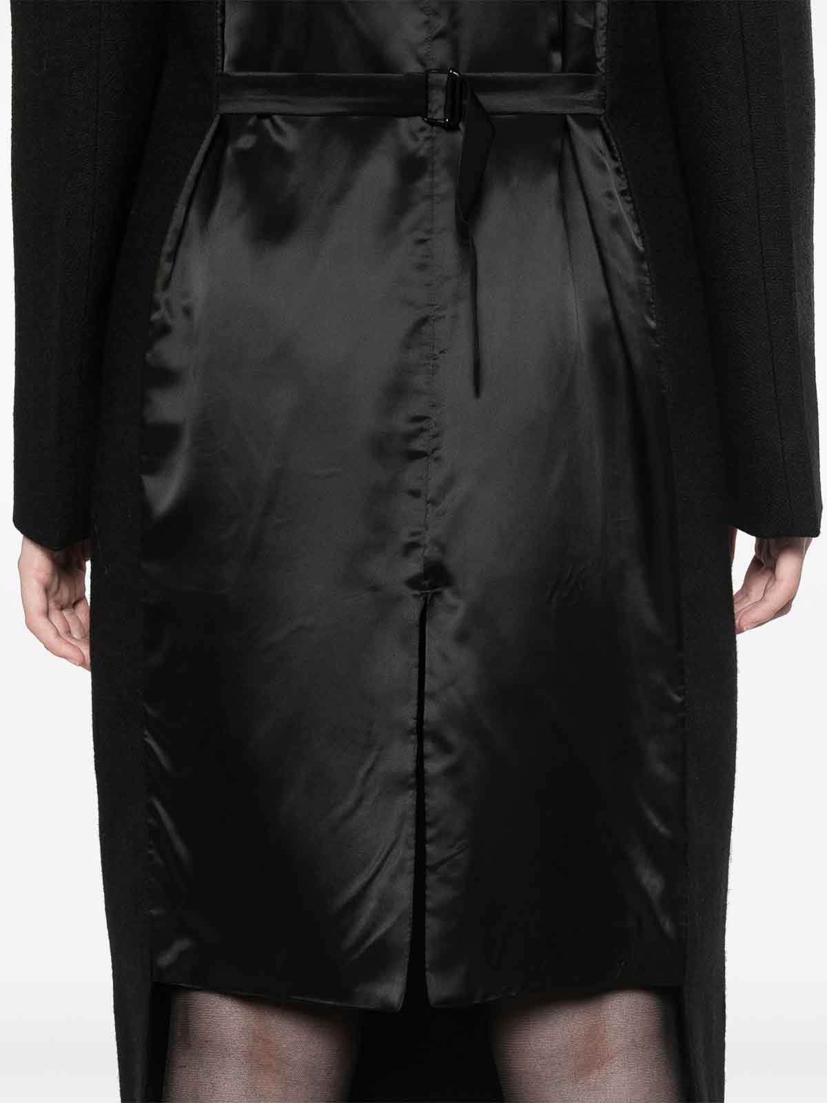 Prada Virgin Wool Coat In Black