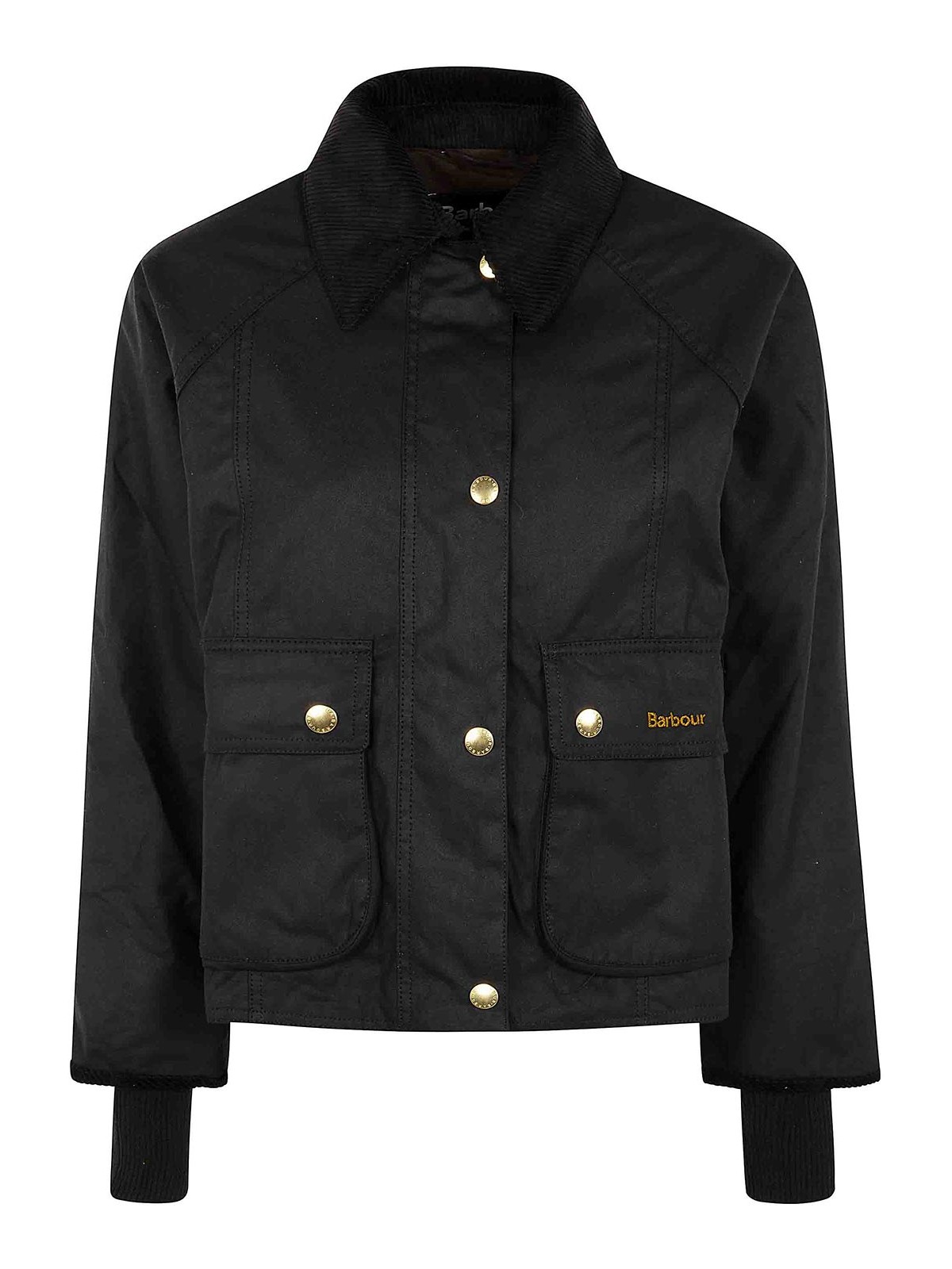Barbour Cropped Beadnell Wax Outwear In Black