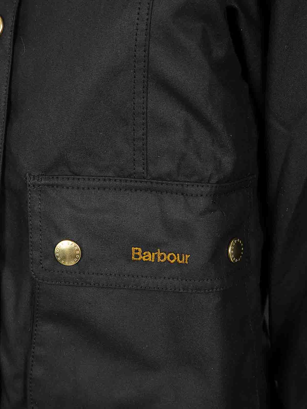 Barbour Cropped Beadnell Wax Outwear In Black