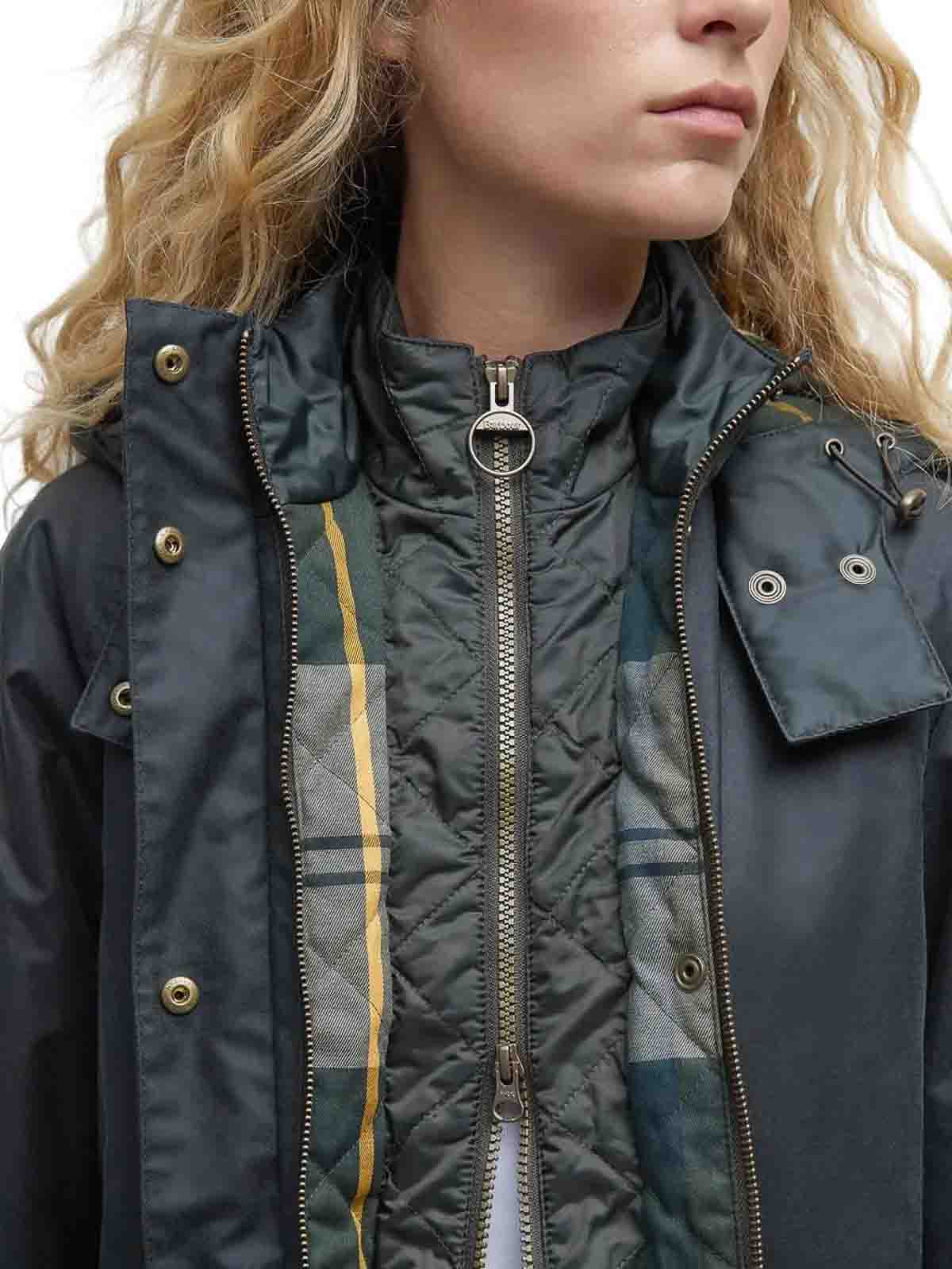 Barbour Midi Coat In Green