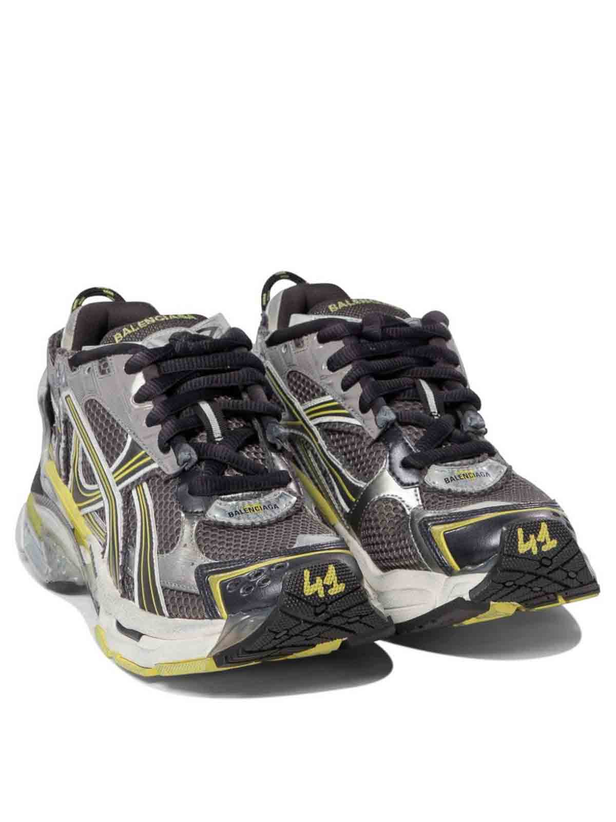 スニーカー BALENCIAGA SS25 'Runner' sneakers (772774W3RMU 1474) Balenciaga Sneaker Runner grey/blue/orange | TheDoubleF