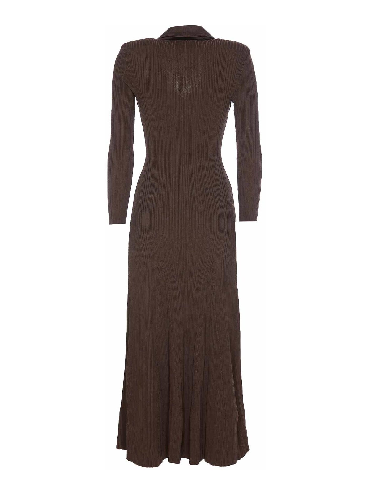 Self Portrait Knit Midi Dress - Brown - Women|038MBROWN