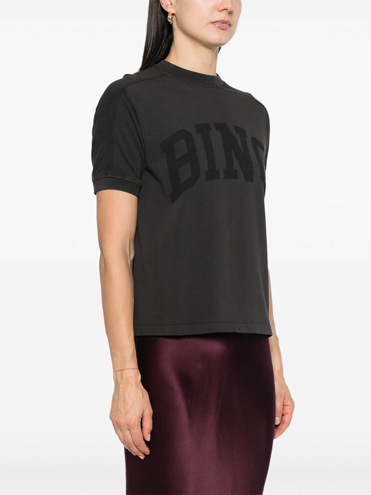 【新品】タグ付　アニービン　ANINE BING Tシャツ　S　 黒　ブラック ANINE BING/アニービン WALKER TEE SPOTTED LEOPARD Tシャツ（T