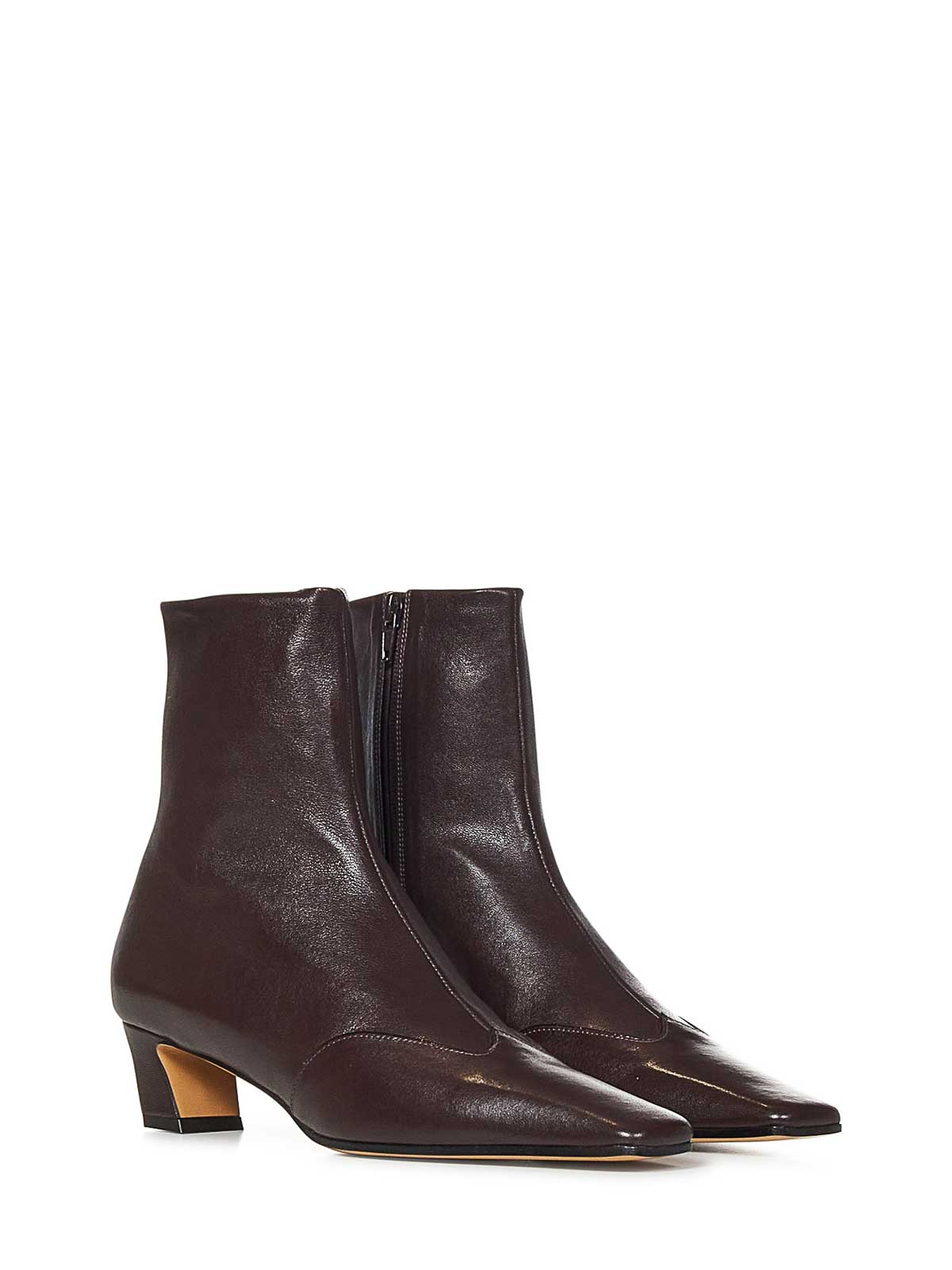 Khaite Cowboy Boots With Square Toe And Low Heel In Brown