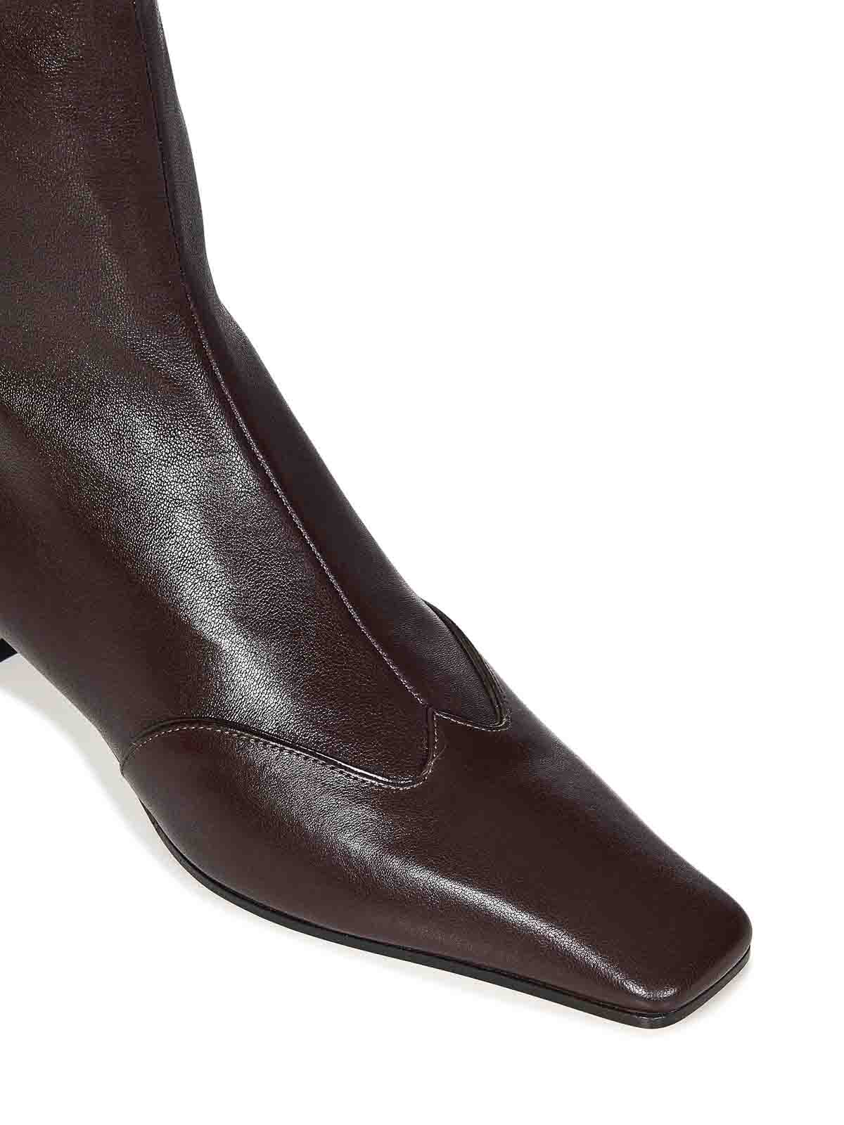Khaite Cowboy Boots With Square Toe And Low Heel In Brown