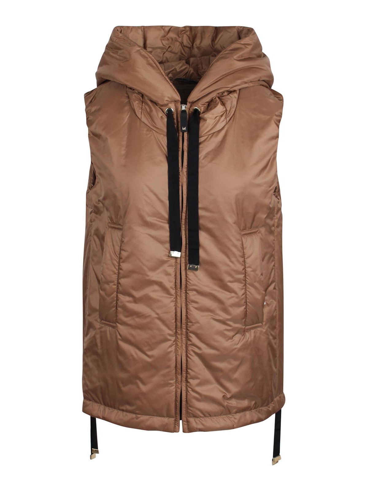Max Mara The Cube Water-resistant Technical Canvas Gilet In Beige