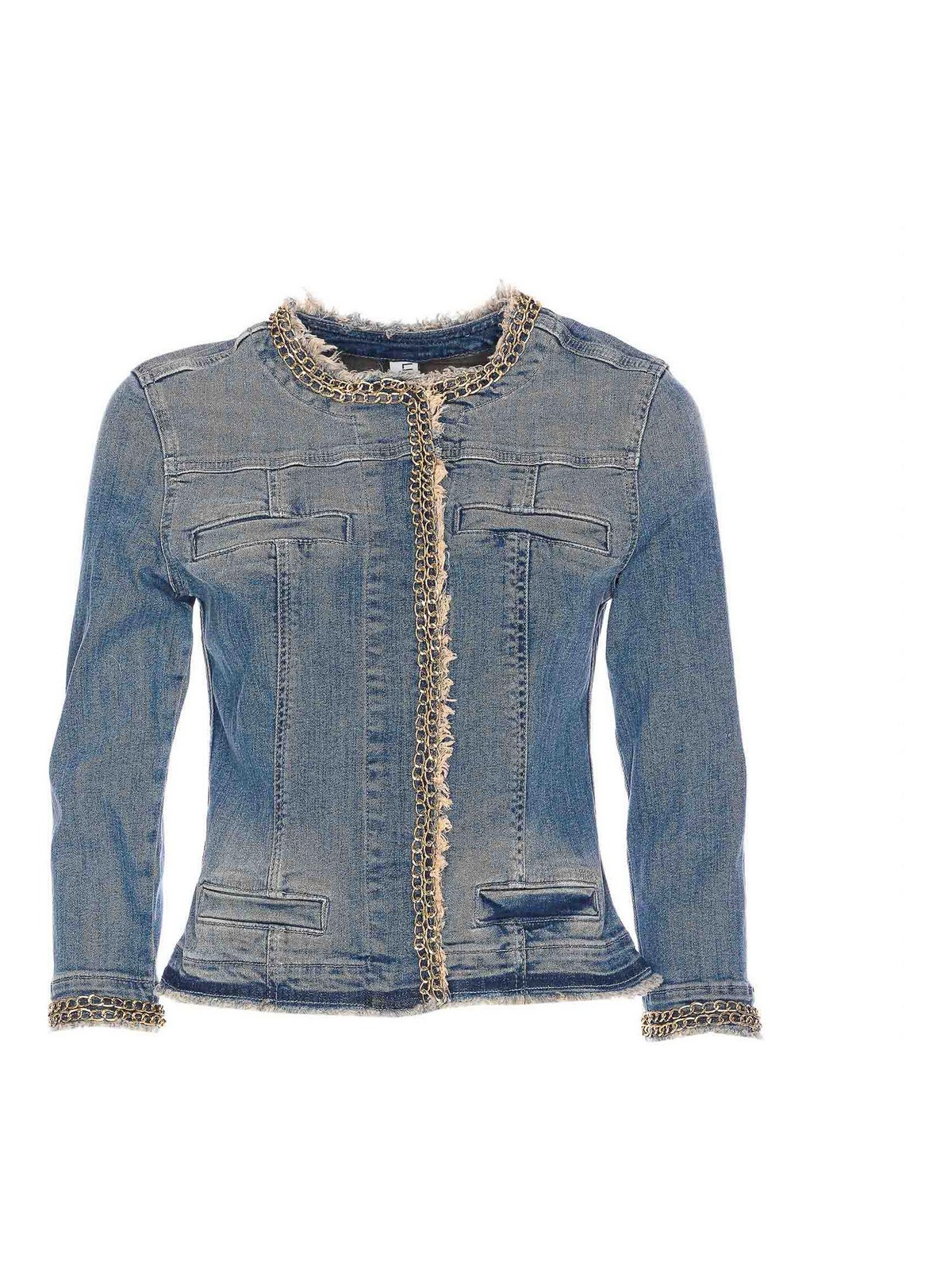 ジャケット LIU JO Woman Jacket Blue UXX039D4128 77556 LIU JO BLUE DENIM Women's Jacket UXX039D4128 77556 Blue