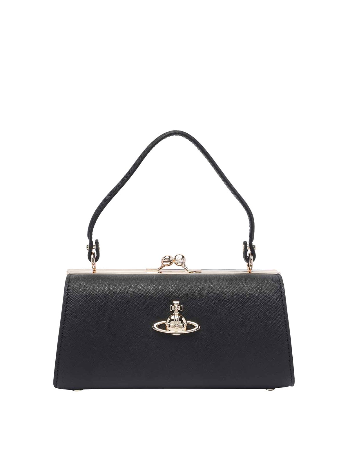 Vivienne Westwood Orb Plaque Doll Xl Frame Purse In Black
