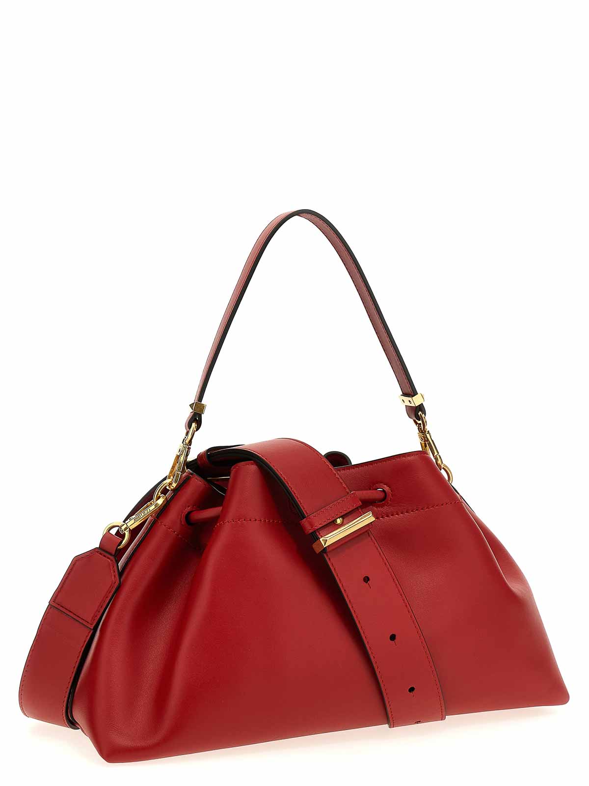 Jimmy Choo Bucket Bag In Red Color Leather In Red