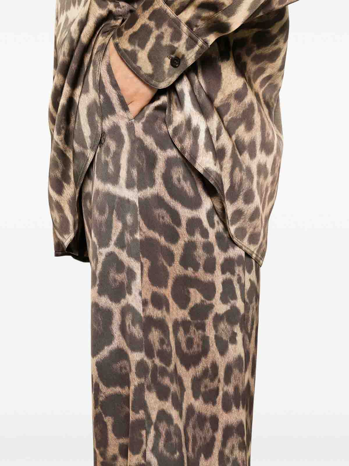 Shop Stella Mccartney Straight Leopard Trousers In Brown