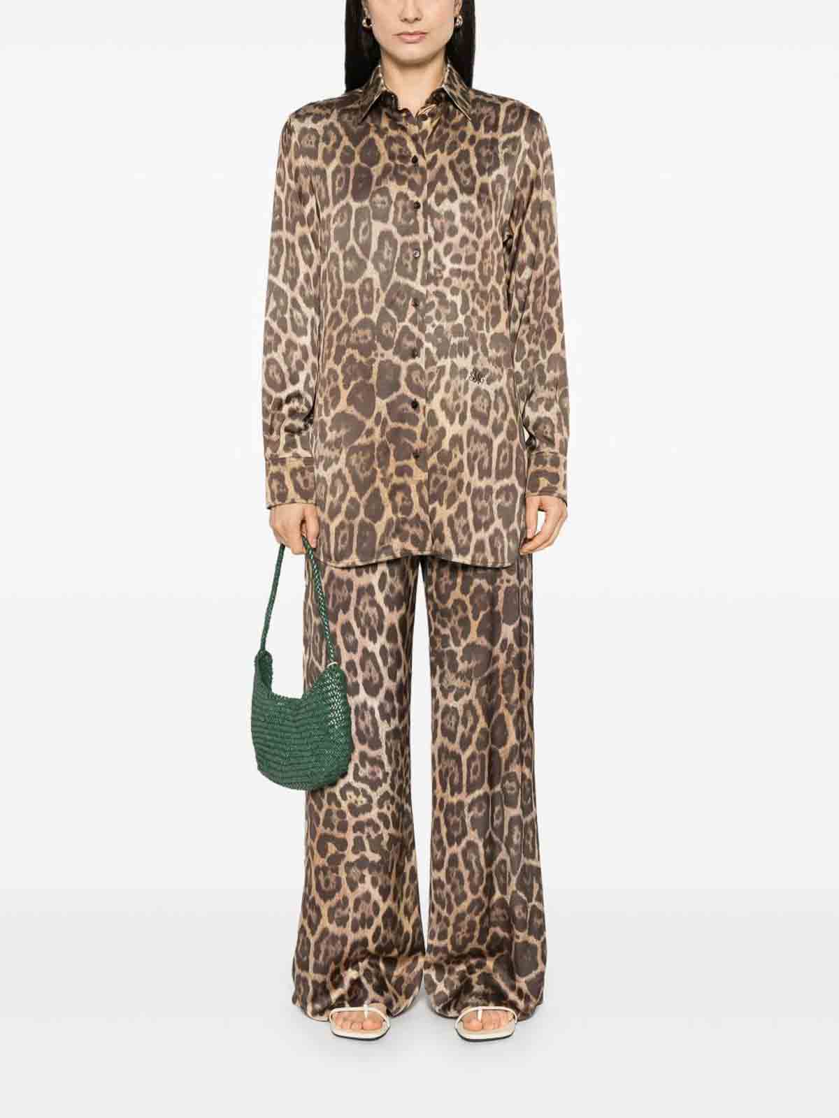 Shop Stella Mccartney Straight Leopard Trousers In Brown