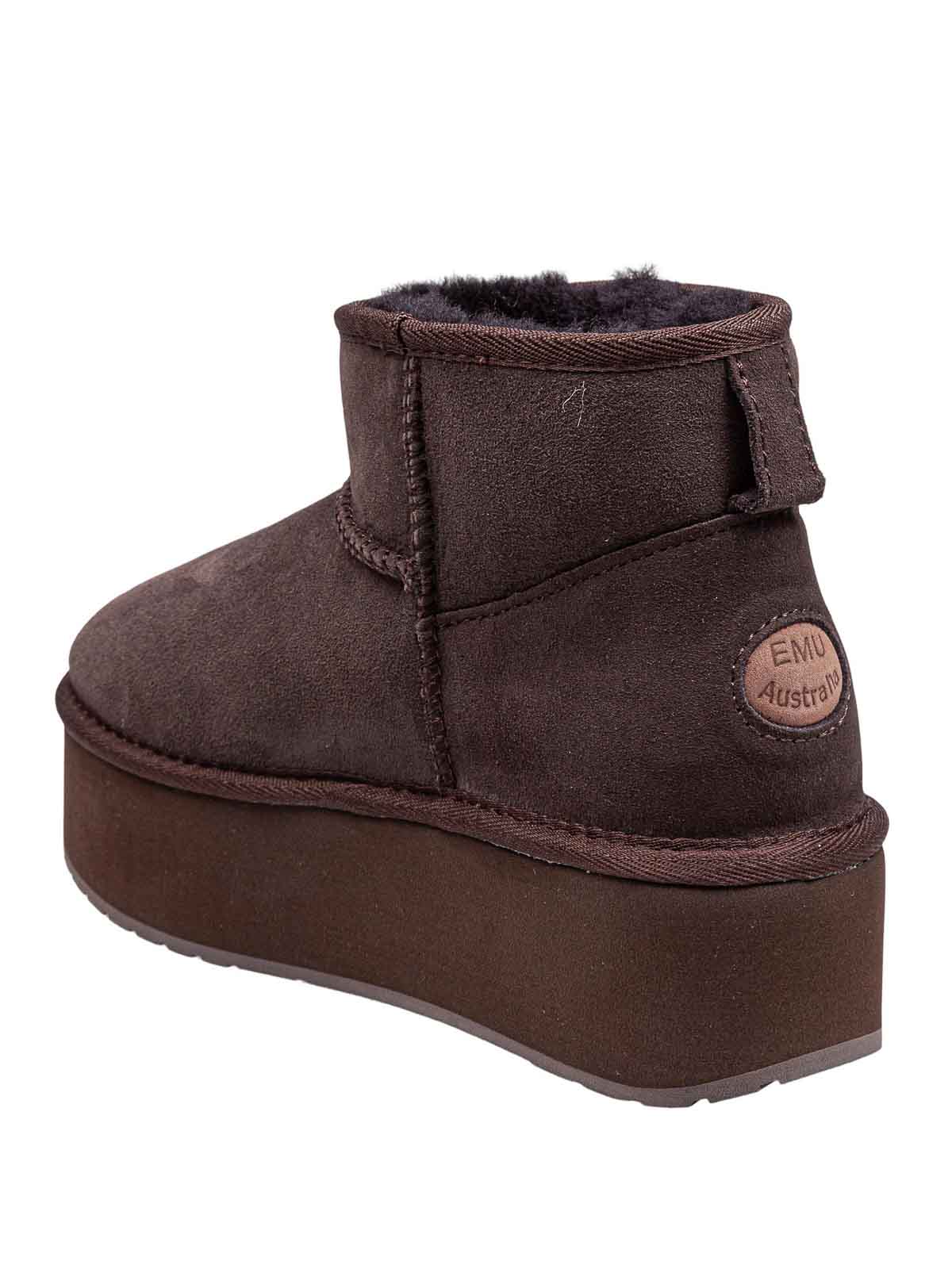 Emu Stoinger Micro Flatform Boot In Suede In Brown