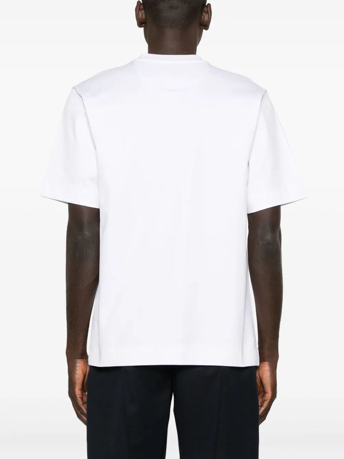 Fendi Ff-plaque Cotton T-shirt In White
