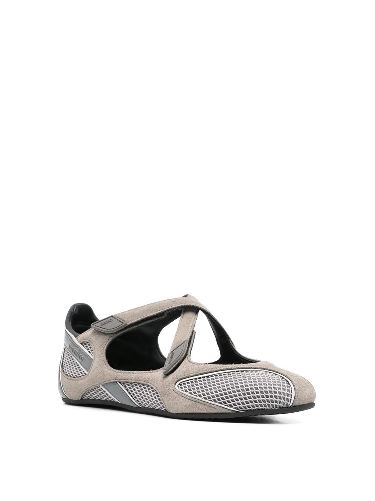 Attico Floor 01 Suede And Mesh Ballet Flats