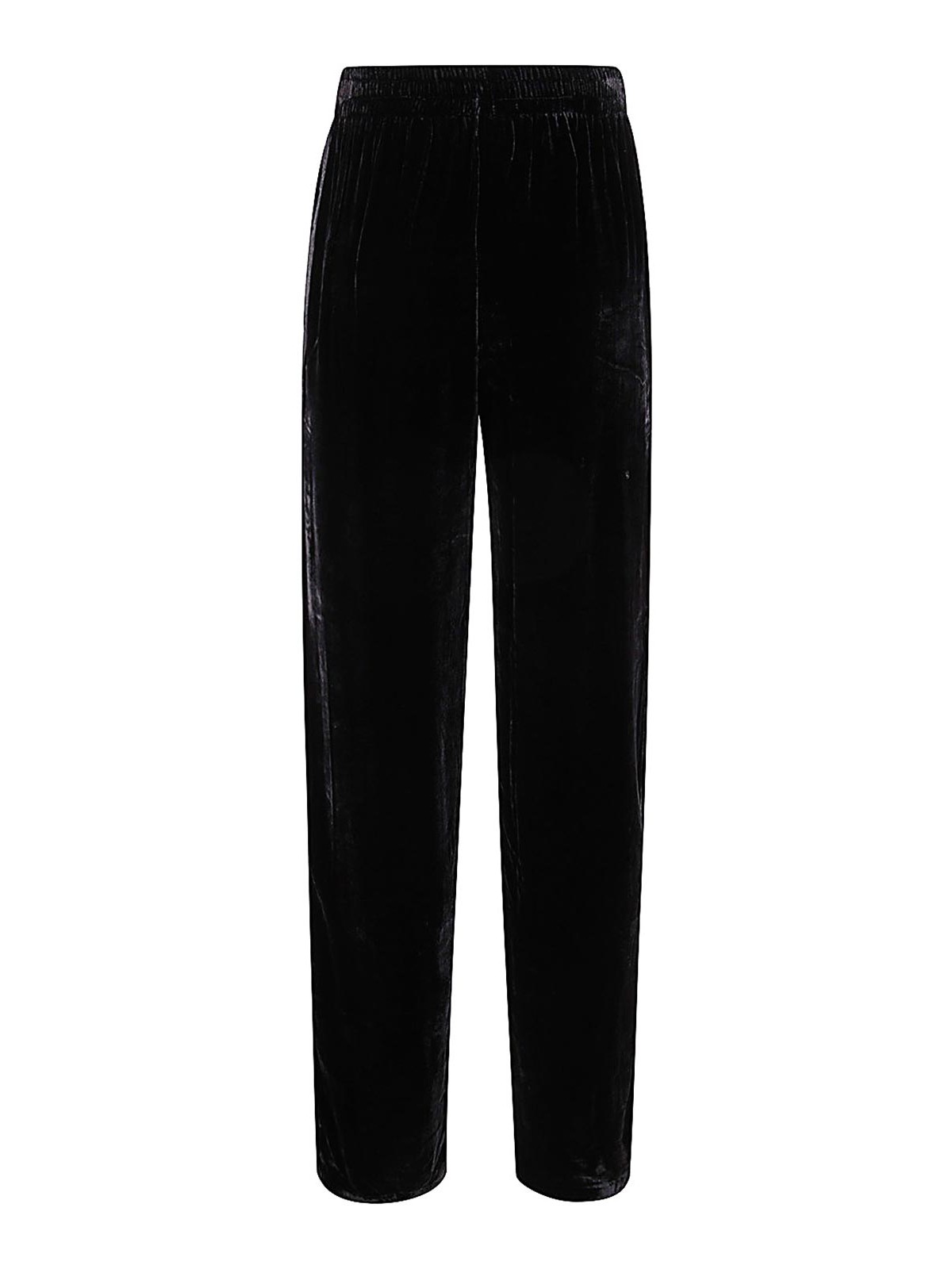 Bianco Levrin Velvet Elasticated-waist Trousers In Black