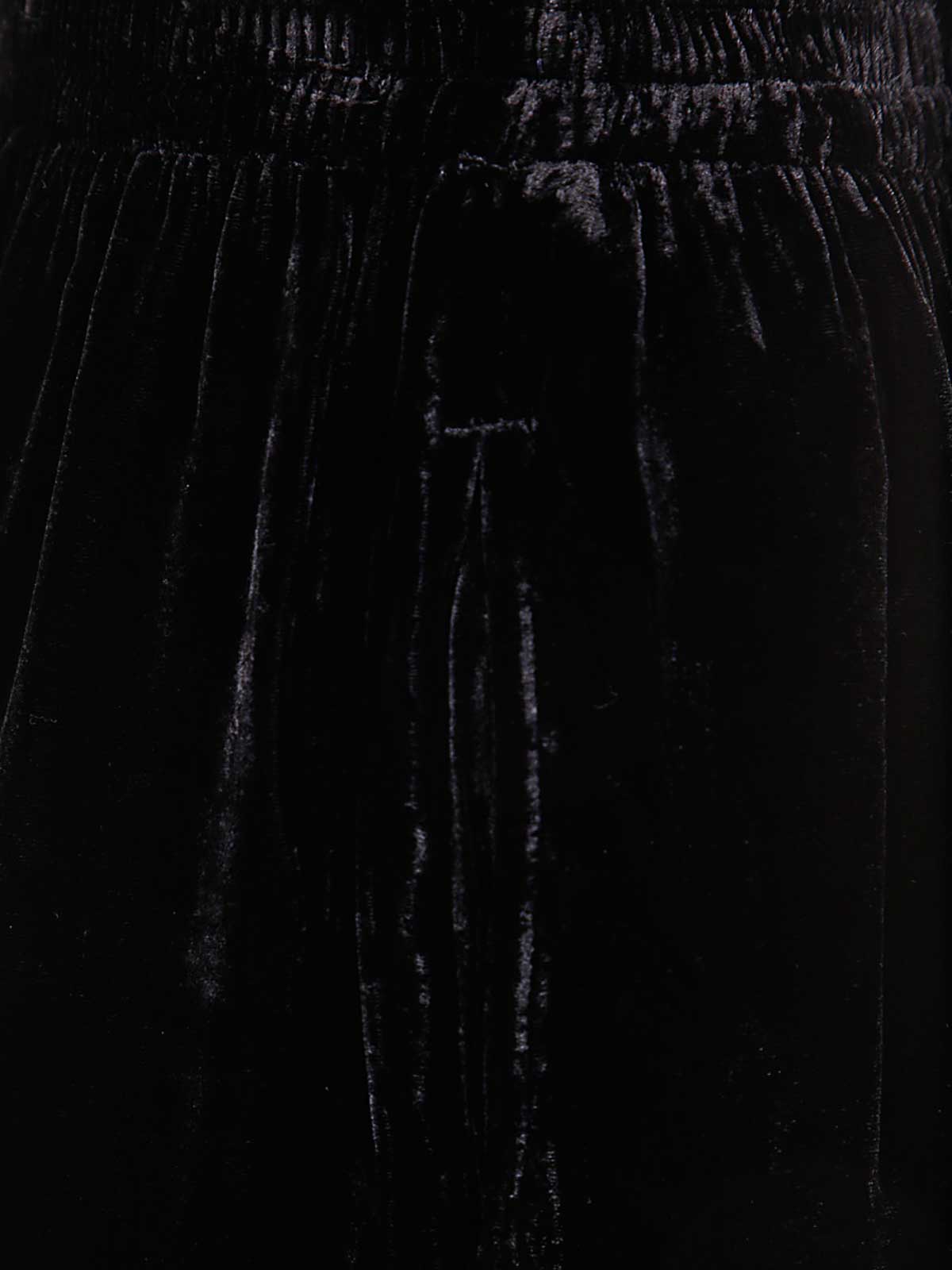 Bianco Levrin Velvet Elasticated-waist Trousers In Black