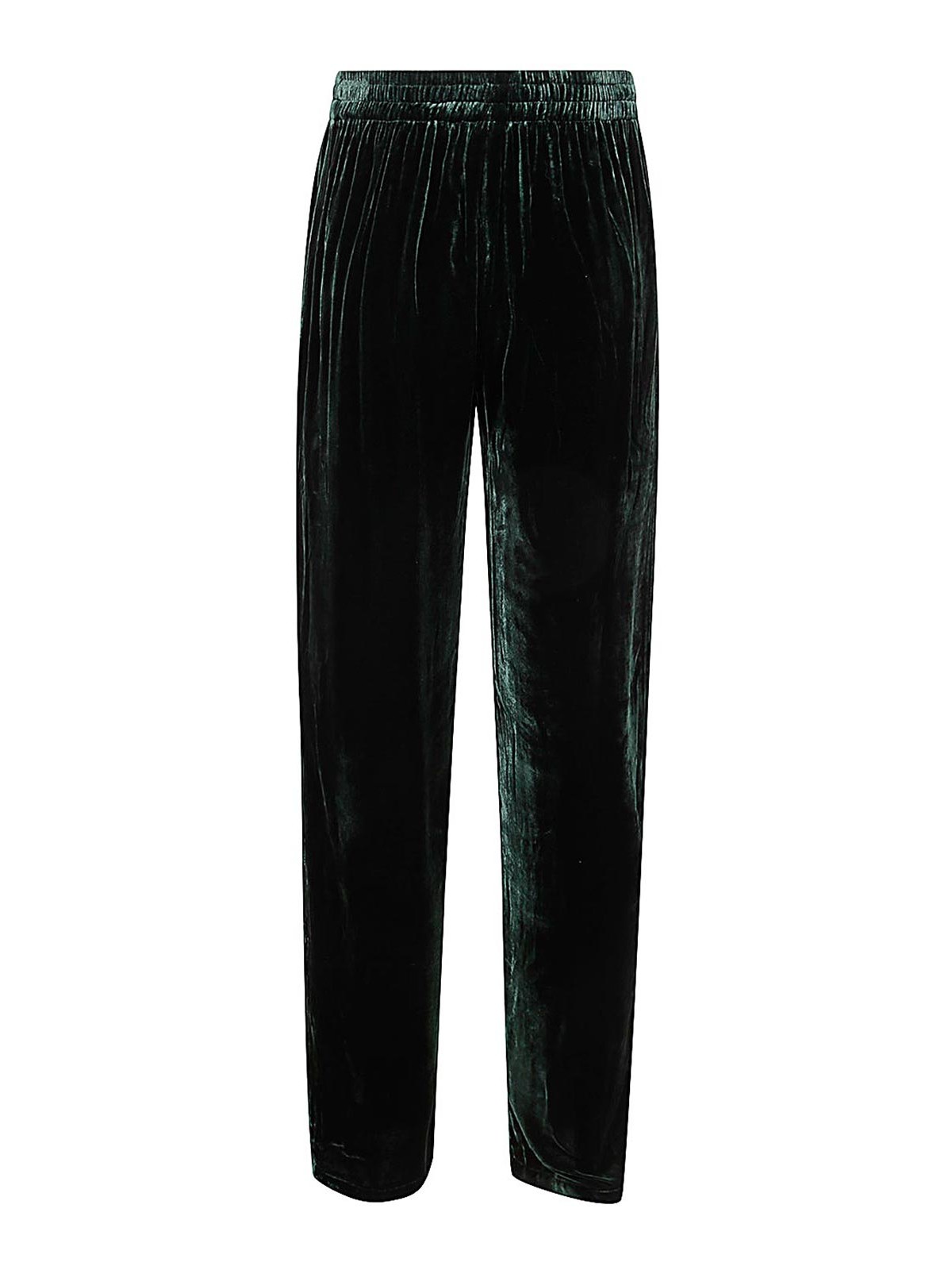 Bianco Levrin Velvet Elasticated-waist Trousers In Green
