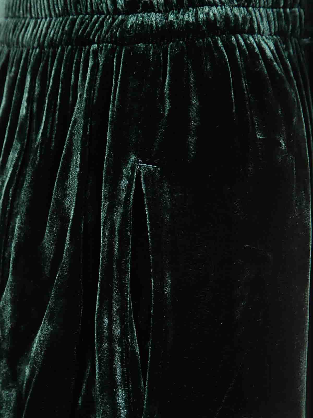 Bianco Levrin Velvet Elasticated-waist Trousers In Green