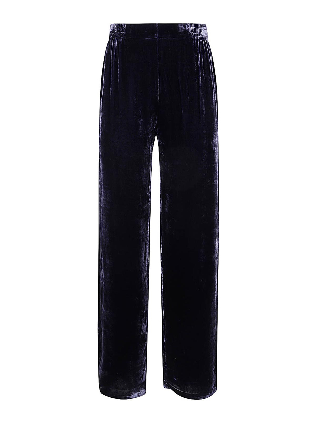 Bianco Levrin Velvet Elasticated-waist Trousers In Blue