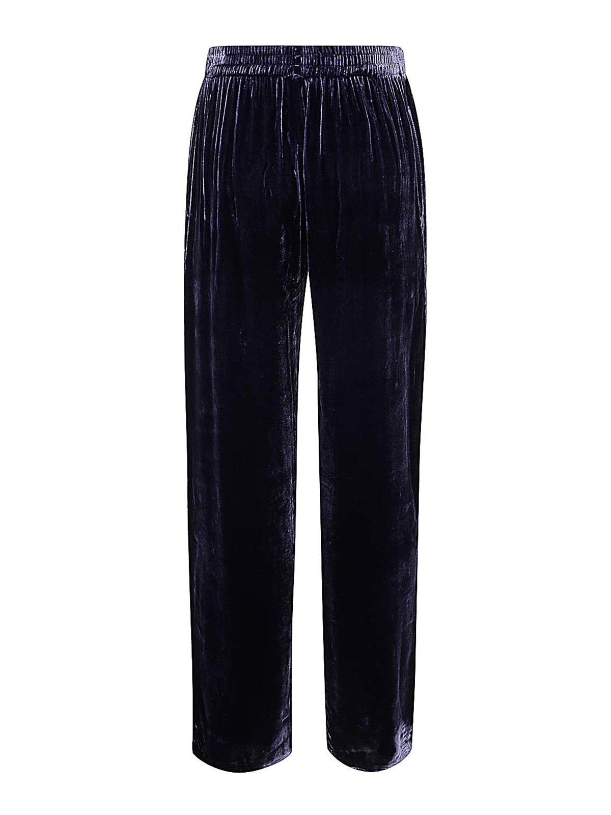 Bianco Levrin Velvet Elasticated-waist Trousers In Blue