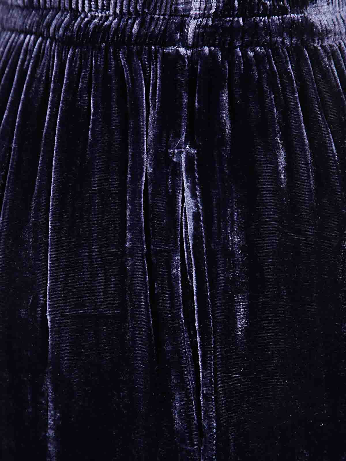 Bianco Levrin Velvet Elasticated-waist Trousers In Blue