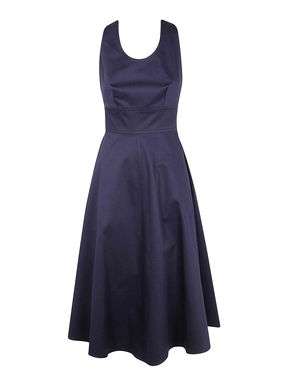Aspesi Flare Midi Dress In Blue