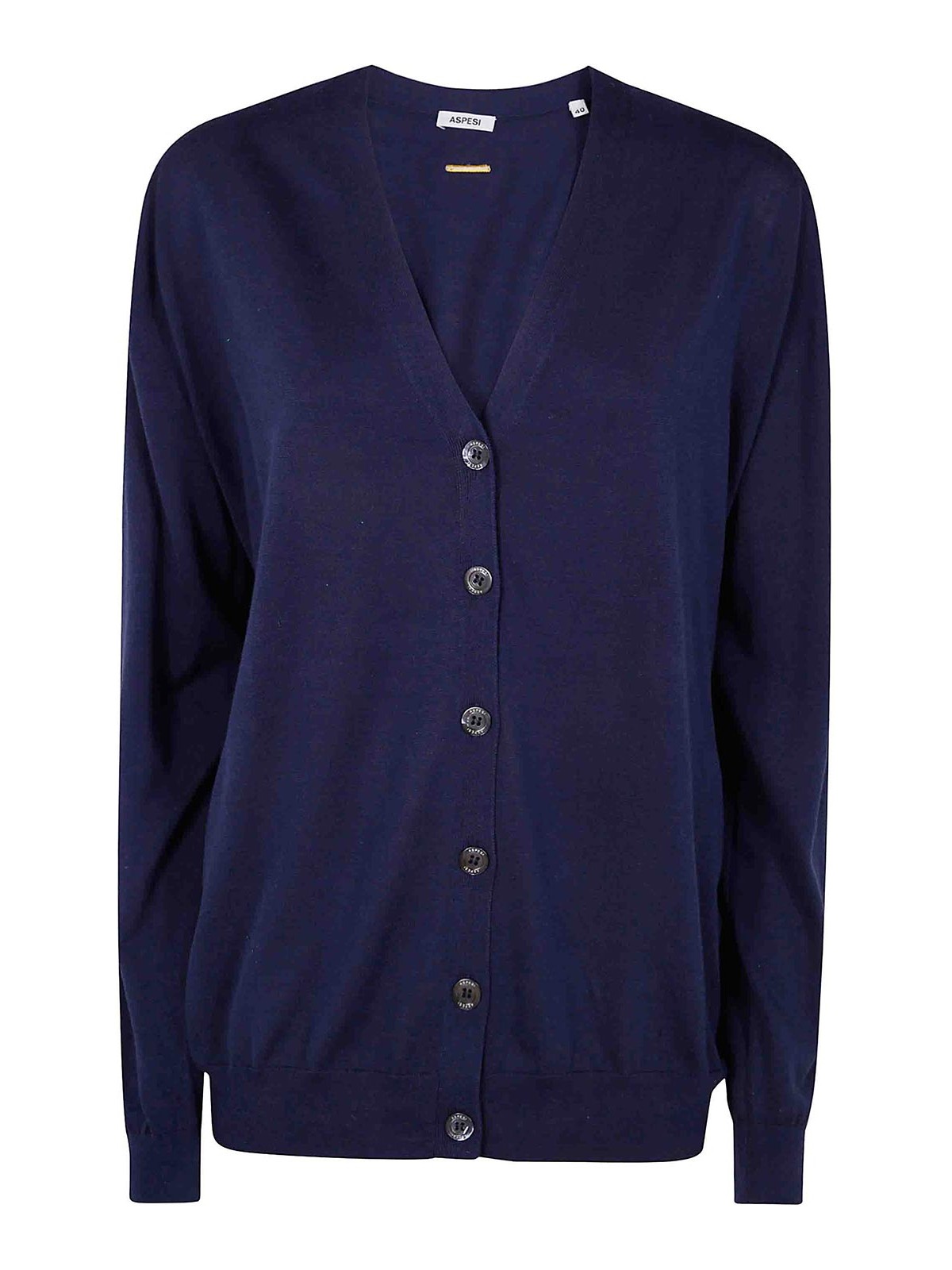 Aspesi Classic Cardigan In Blue