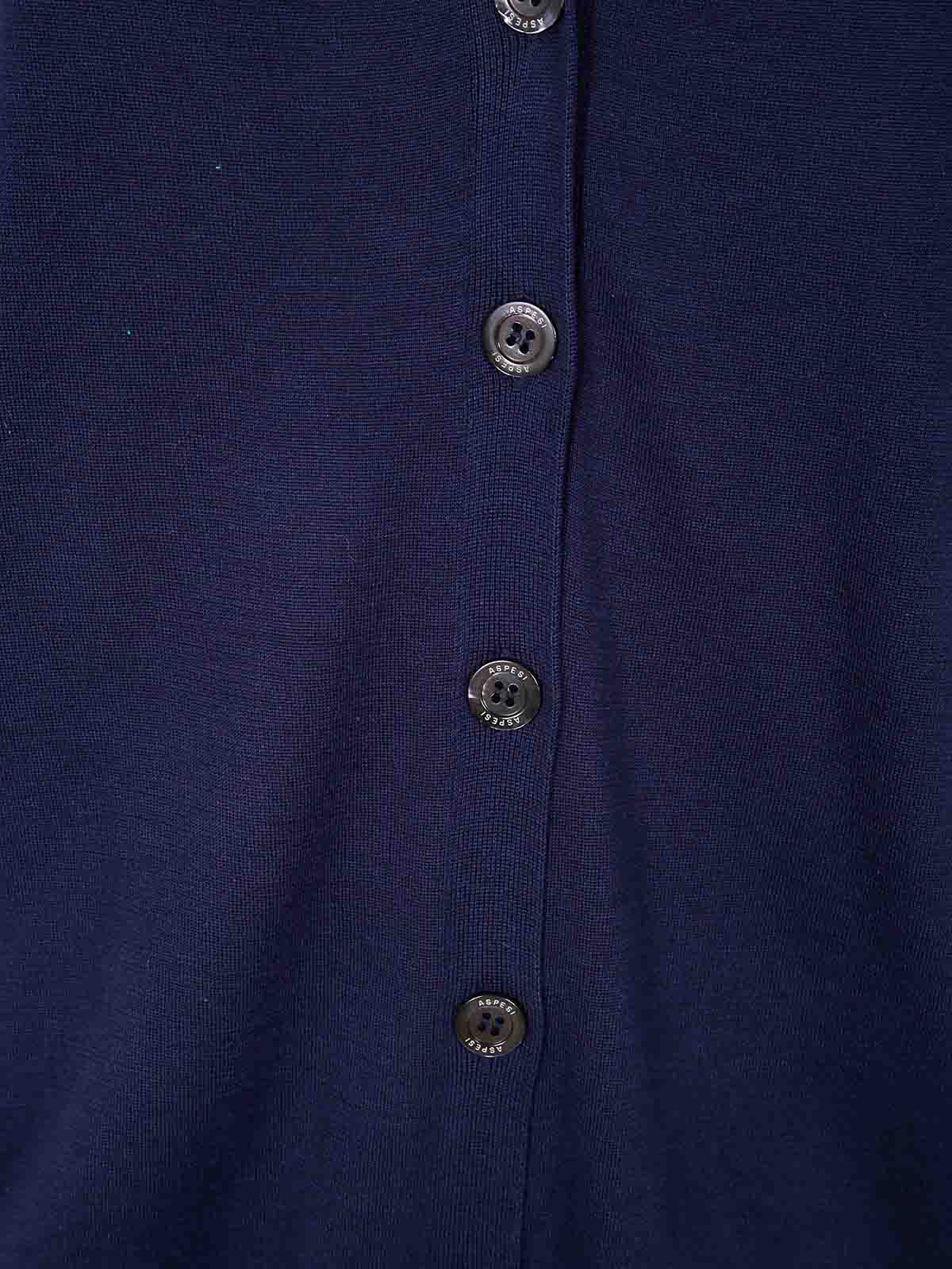 Aspesi Classic Cardigan In Blue