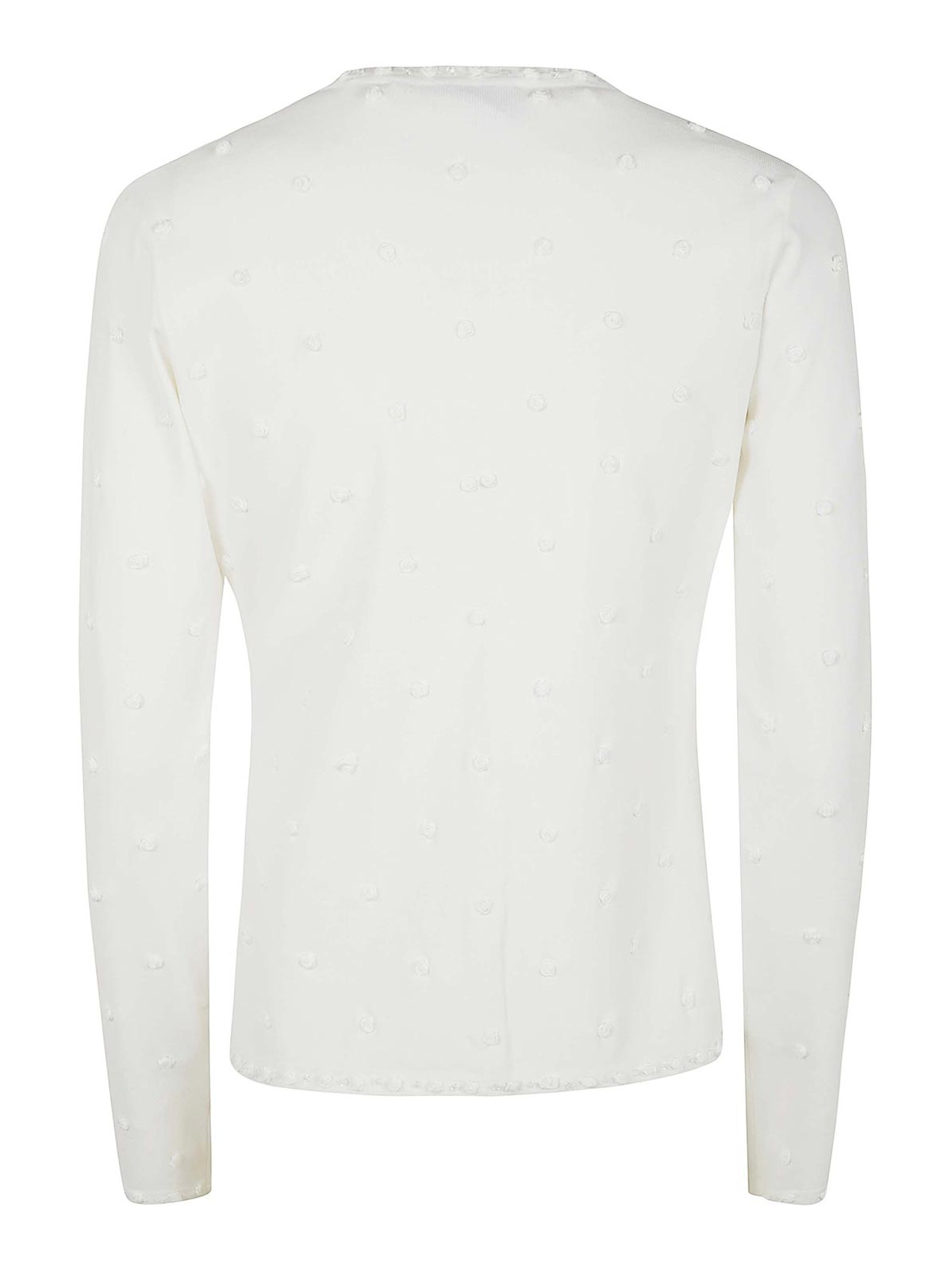 Blugirl Ecs Roses Applications Twin-set Sweater In White