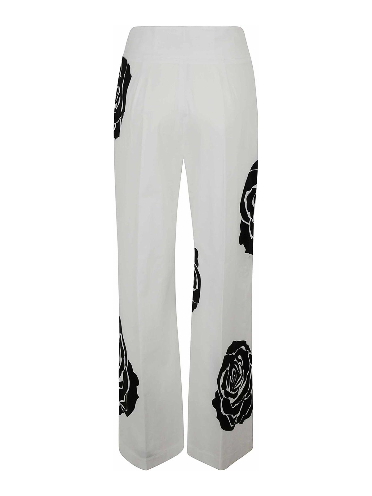 Blugirl Printed Popeline Stretch Trousers In White
