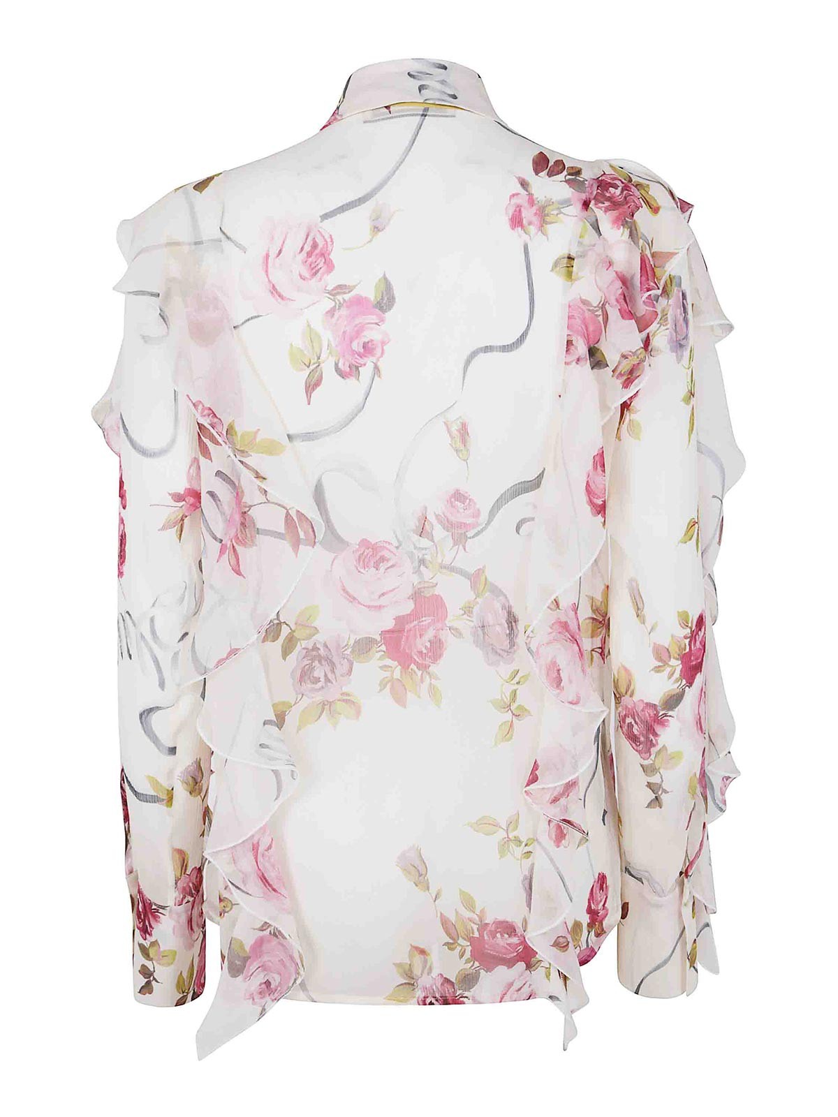 Blumarine Creponne Prnt Shirt In Pink