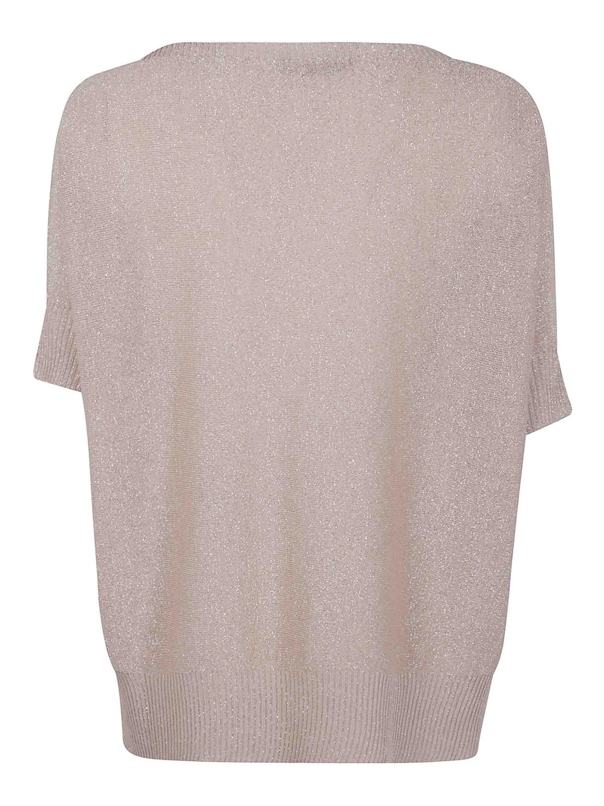 D Exterior Vanise Lux Short Sleeves Oversized Sweater In White
