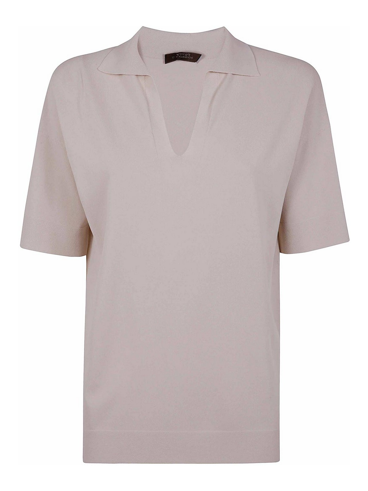 Shop D Exterior Long Polo Shirt In White