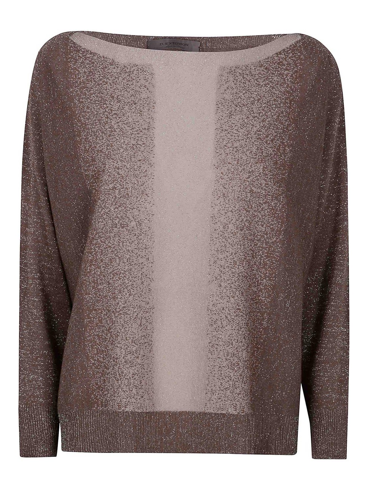 D Exterior Funded Lux Long Sleeves Oversized T-shirt In Nude & Neutrals