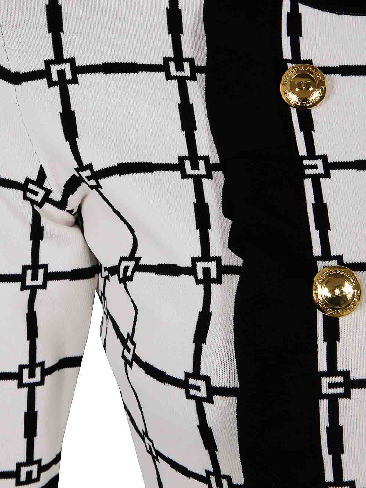 Elisabetta Franchi Midi Knit Dress In White