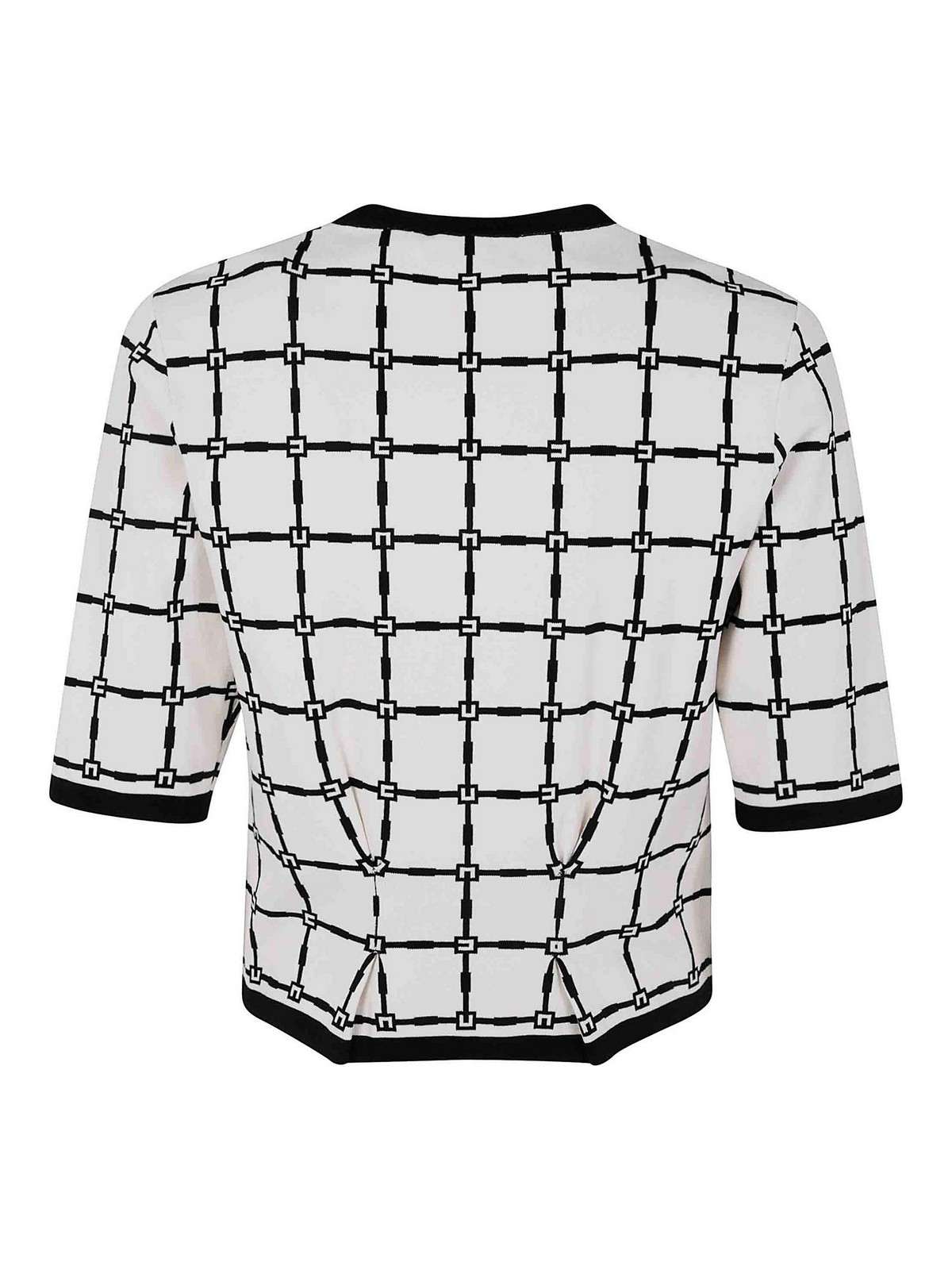 Elisabetta Franchi Round Neck Knit Sweater In White