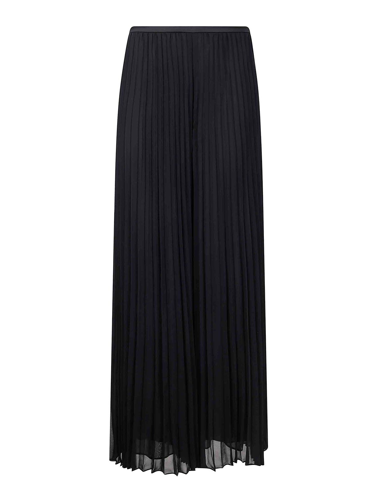 Emporio Armani Pleated Trousers In Technical Georgette In Black