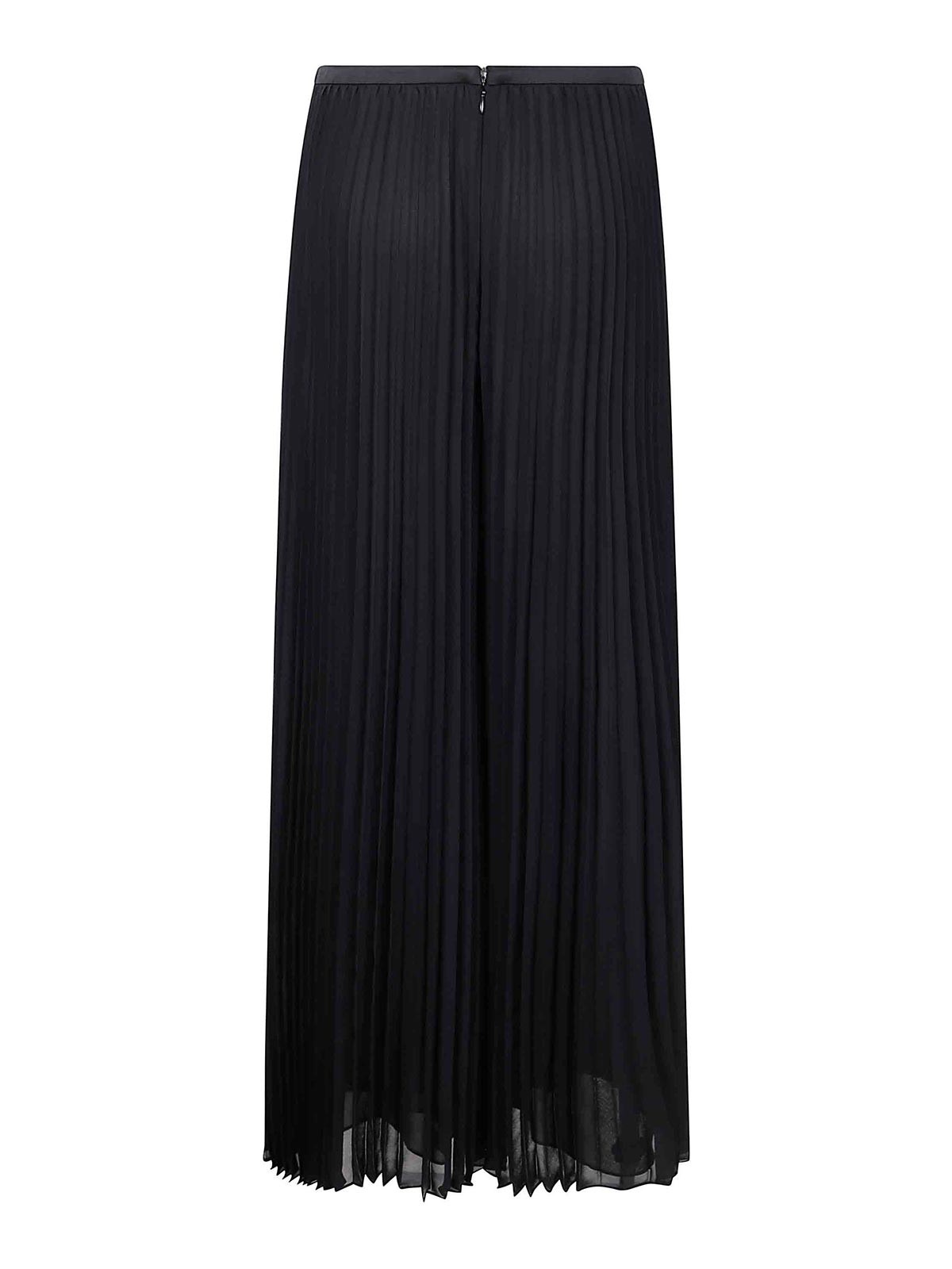 Emporio Armani Pleated Trousers In Technical Georgette In Black