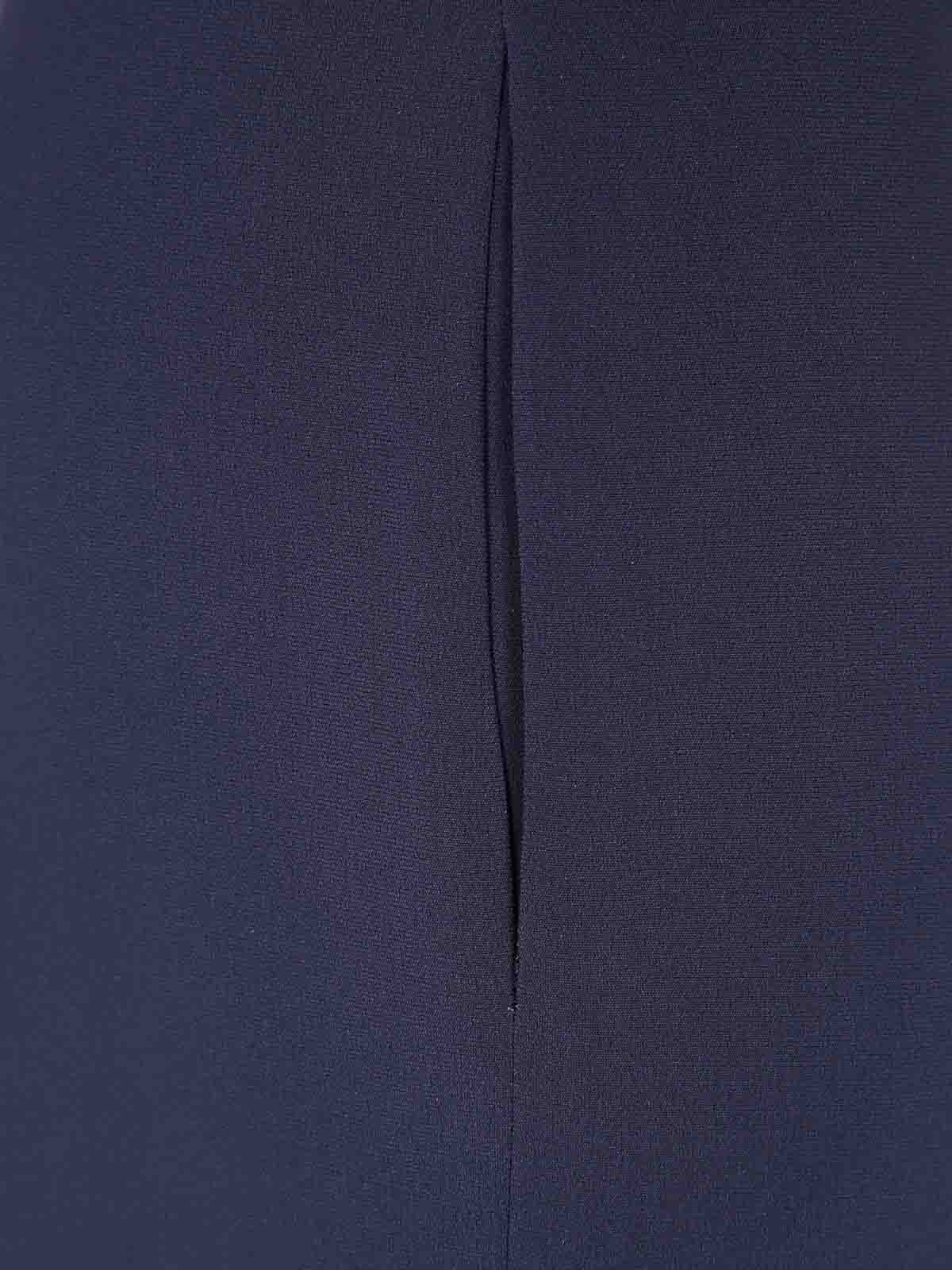 Emporio Armani Palazzo Trousers In Fluid Armure Fabric In Blue