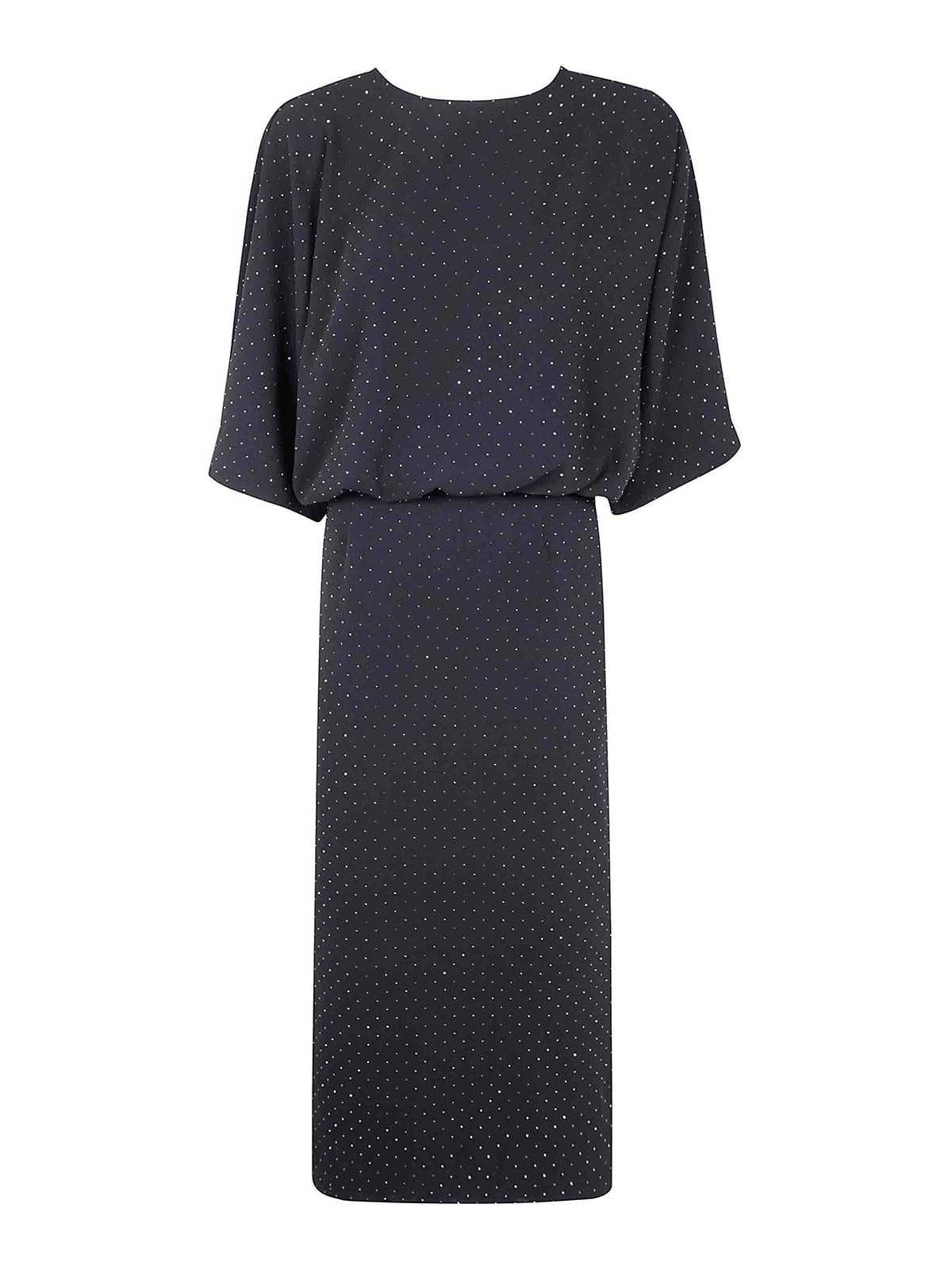 Essentiel Antwerp Handsome Rhinestone Midi Dress In Black